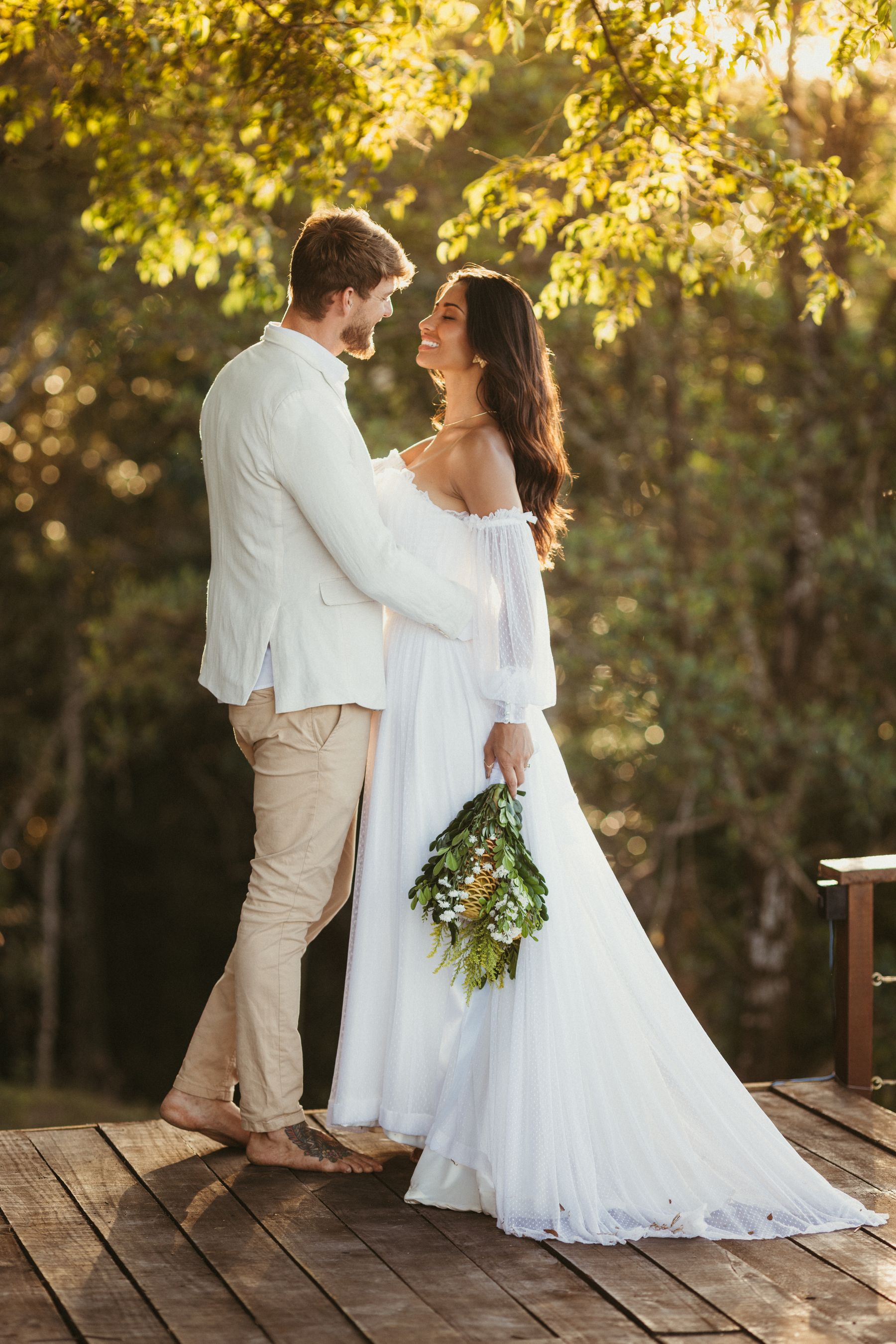 Placeholder: Wedding couple together outdoors